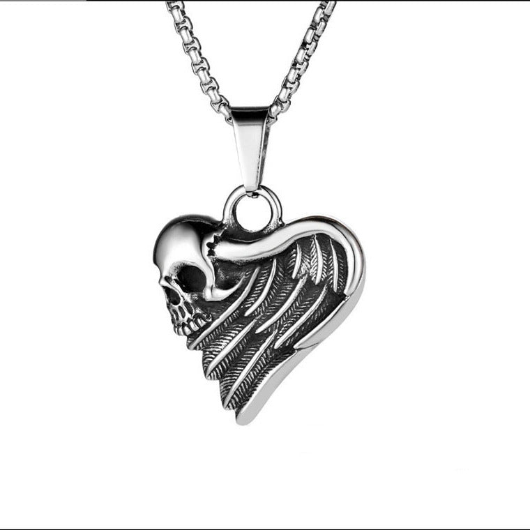 Wholesale Gothic Stainless Steel Sheep Head Skull Titanium Steel Necklace